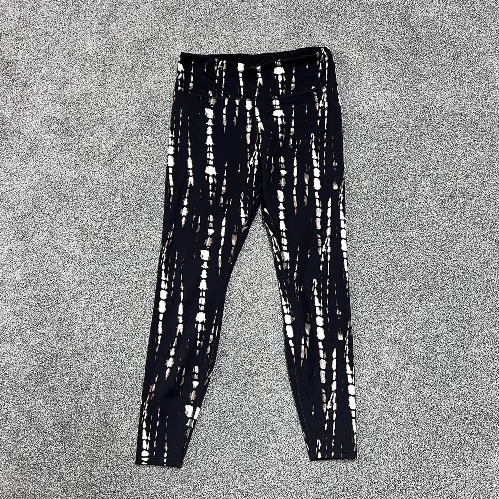 HM Sport Leggings Black White Abstract Print Athletic Womens M Compression